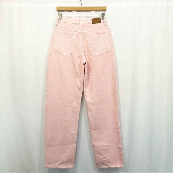 Madewell Baggy Straight High Rise Jeans in Garment Dyed Pink 26 - Picture 5 of 8